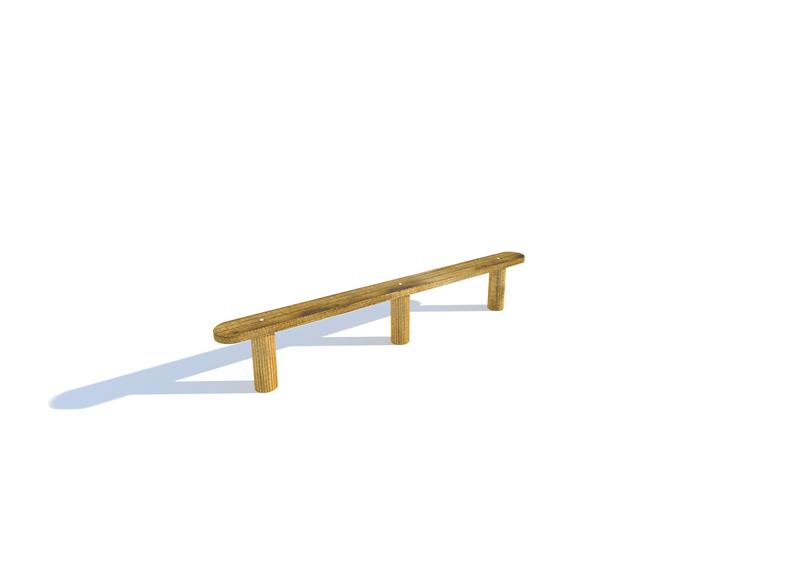 Technical render of a Perch Bench 2.35M